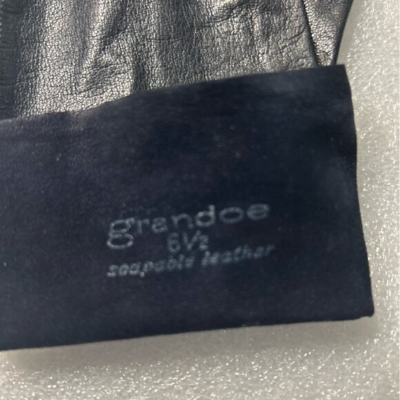 Grandoe Women's Black Vintage Kid Leather Gloves size 6 1/2 unlined. - Picture 3 of 4
